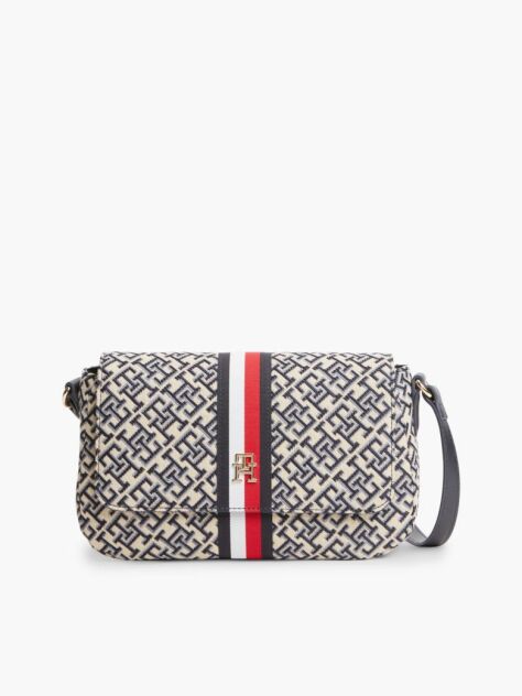 Μπλε TH Monogram Jacquard Essential Τσάντα Χιαστί  Γυναίκες