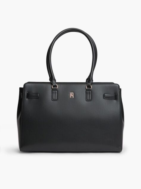 Black TH Monogram Plaque Tote Bag  Women