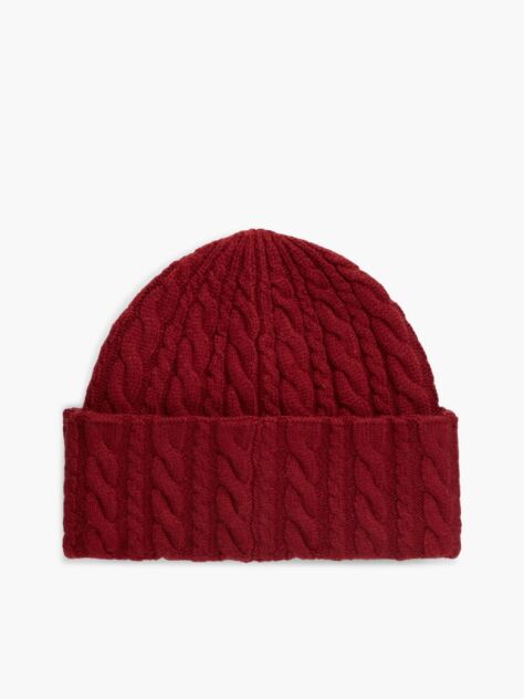 Red Flag Cable Knit Beanie With Alpaca  Women