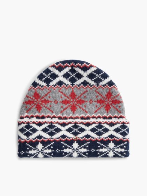 Multi Enamel Flag Fair Isle Beanie With Alpaca  Women