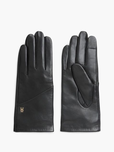 Black Chic TH Monogram Leather Gloves  Women