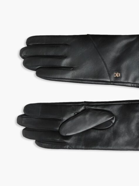 Black Chic TH Monogram Leather Gloves  Women