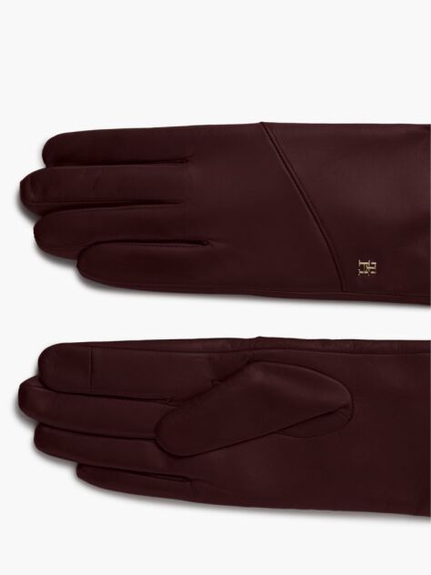 Red Chic TH Monogram Leather Gloves  Women