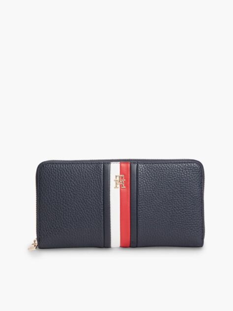 Blue Hilfiger Icon Global Stripe Zip-Around Wallet  Women