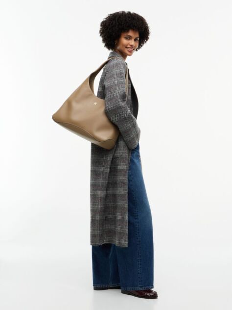 Beige Zip Pocket TH Monogram Hobo Bag  Women
