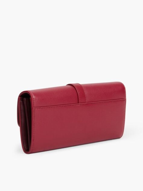 Red Buckle Flap Chain Strap Wallet  Women