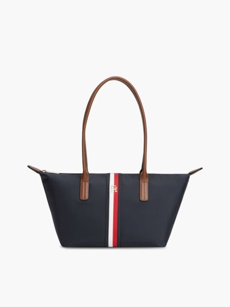 Blue Popette Global Stripe Elongated Tote Bag  Women