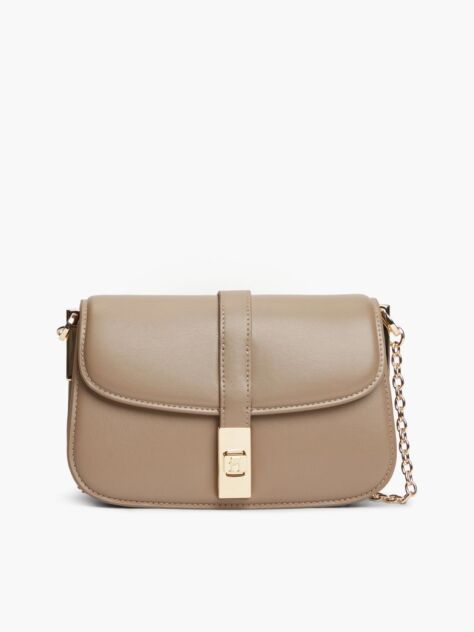 Beige Heritage TH Monogram Chain Crossbody Bag  Women