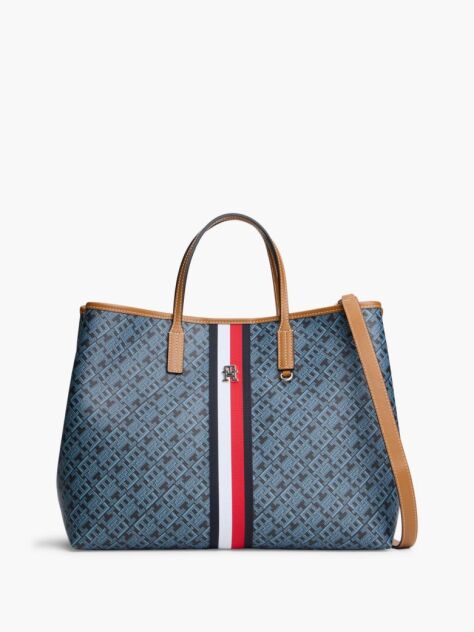 Blue TH Monoplay Global Stripe Crossbody Satchel  Women