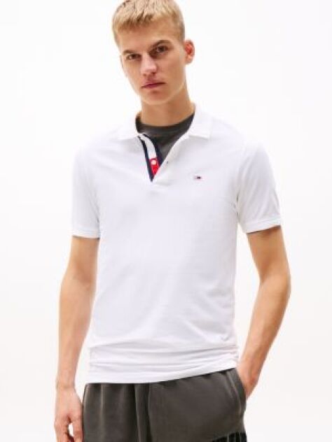 White Pure Organic Cotton Slim Fit Polo  Men
