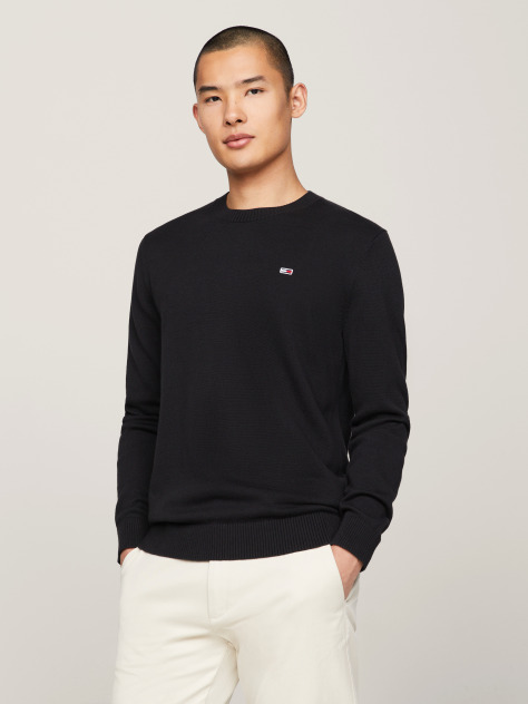 Black Crew Neck Jumper  Men