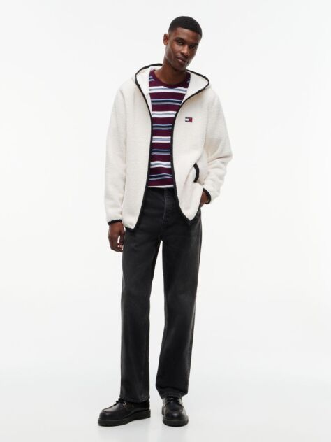 Beige Teddy Zip-Thru Hoody  Men