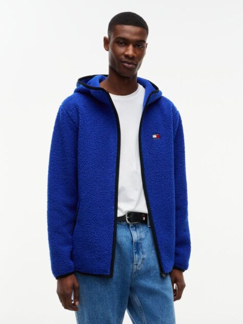 Μπλε Teddy Hoody Με Φερμουάρ  Άνδρες