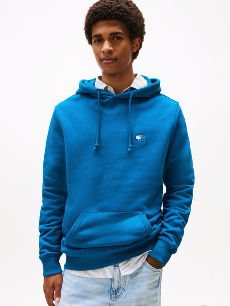 Blue Tommy Badge Drawstring Hoody  Men