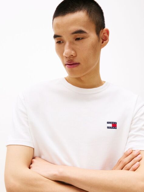 Μπεζ T-Shirt Με Σήμα Tommy Και Κανονική Λαιμόκοψη  Άνδρες