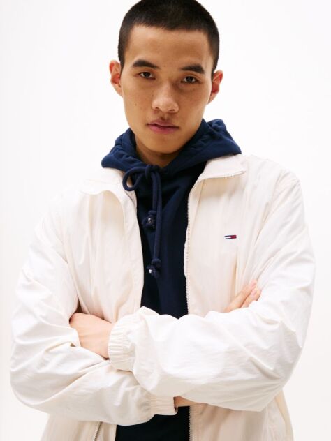 White Essential Flag Patch Jacket  Men