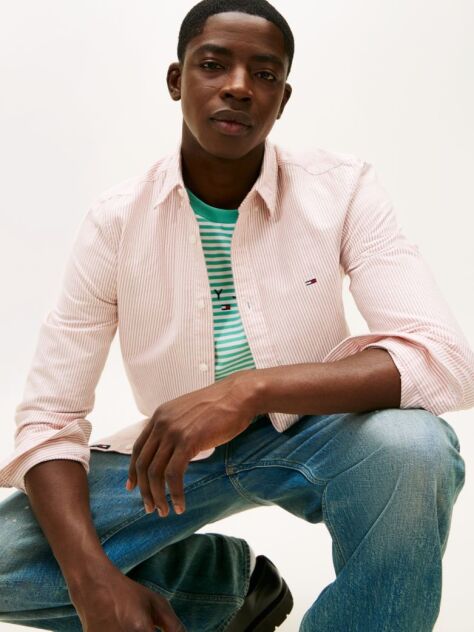 Multi Slim Stripe Oxford Shirt  Men
