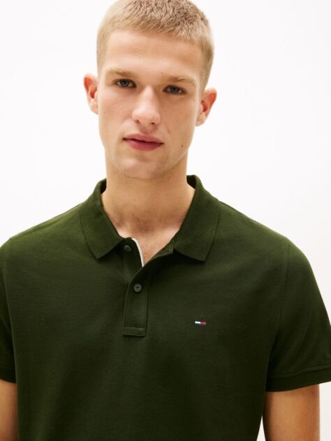 Green Flag Patch Slim Fit Polo Shirt  Men