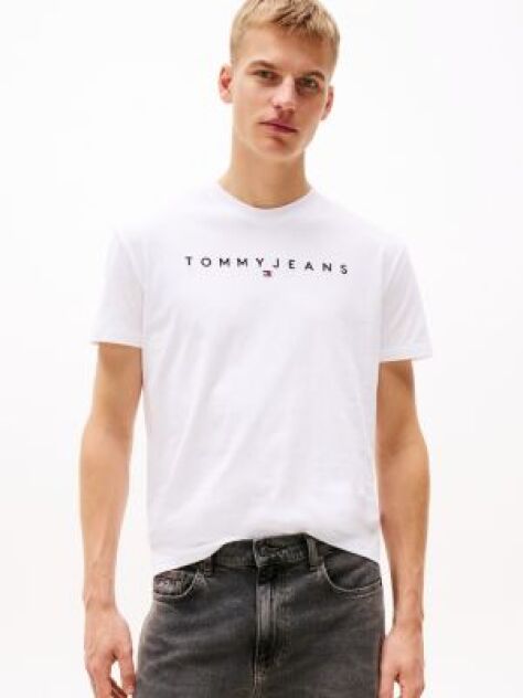 White Regular Logo Embroidery T-Shirt  Men