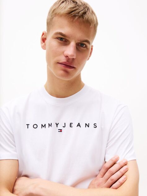 White Regular Logo Embroidery T-Shirt  Men