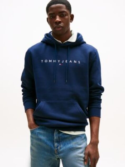 Μπλε Hoody Σε Κανονική Γραμμή Με Λογότυπο  Άνδρες