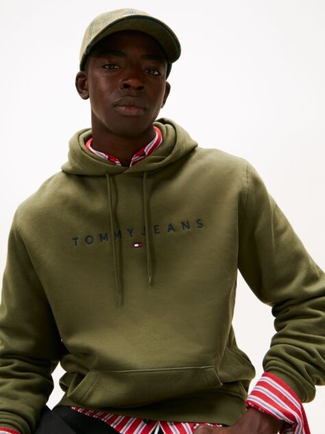 Πράσινο Hoody Σε Κανονική Γραμμή Με Λογότυπο  Άνδρες