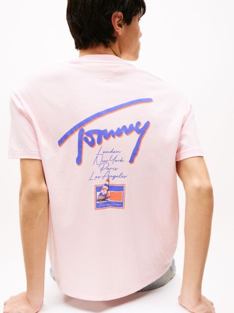 Pink Back Logo Graphic Relaxed T-Shirt  Men