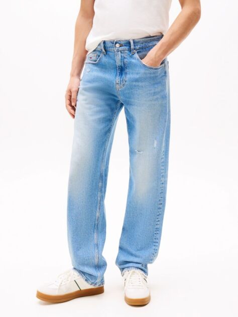 Denim Τζιν Με Κεντητό Σήμα Σε Άνετη Γραμμή  Άνδρες