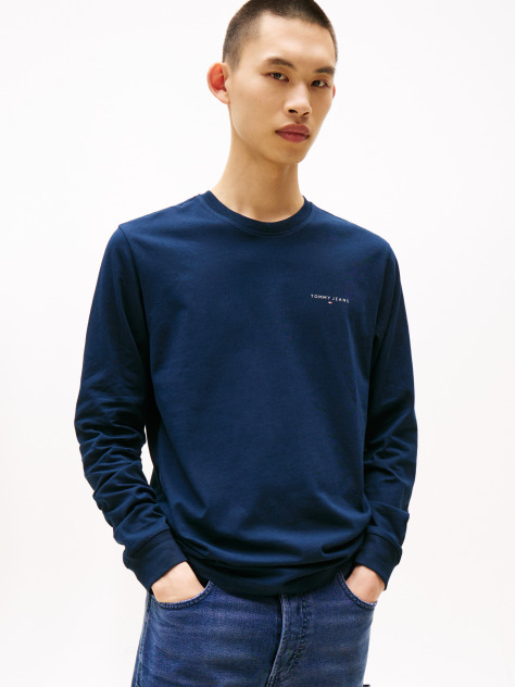 Blue Linear Logo Slim Long-Sleeve T-Shirt  Men