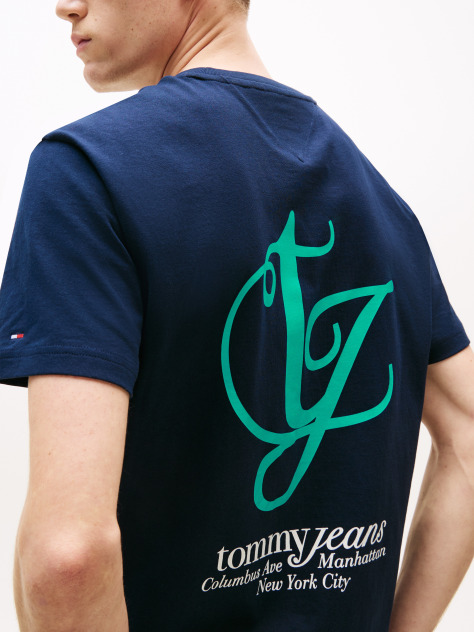 Μπλε T-Shirt Με Λογότυπο Στην Πλάτη Και Την Τσέπη  Άνδρες