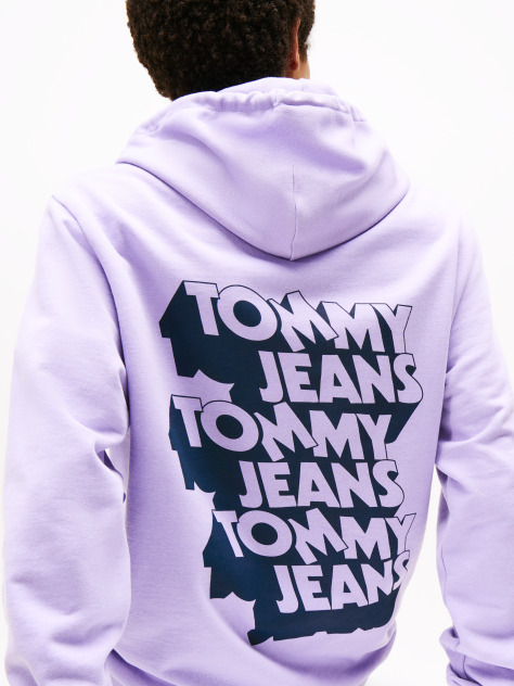 Μωβ Hoody Με Φινίρισμα Και Λογότυπο Στο Πίσω Μέρος  Άνδρες