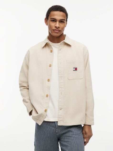 Beige Brick Cord Overshirt  Men
