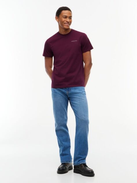 Purple Linear Logo Slim Crew Neck T-Shirt  Men