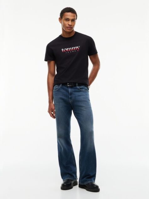 Black Logo Jersey Crew Neck T-Shirt  Men