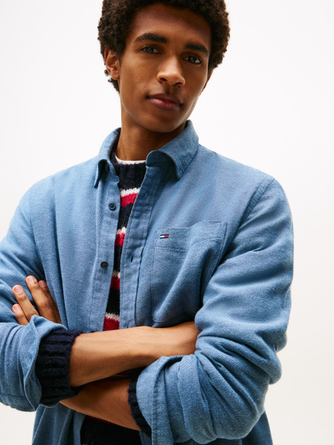 Blue Regular Fit Flannel Shirt  Men