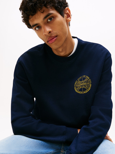 Μπλε Heritage Varsity Φούτερ Με Κλασική Λαιμόκοψη  Άνδρες