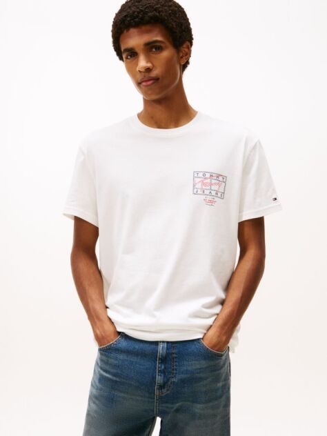 Μπεζ T-Shirt Με Κλασική Λαιμόκοψη Και Signature Πίσω Λογότυπο  Άνδρες