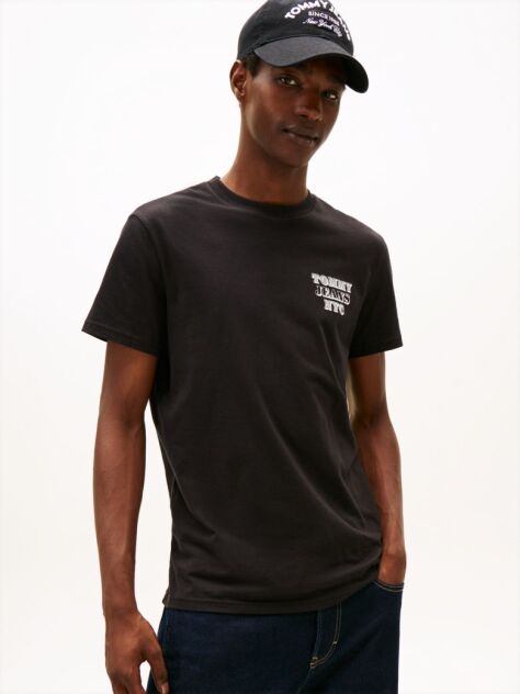 Μαύρο Slim T-Shirt Με Varsity Λογότυπο  Άνδρες