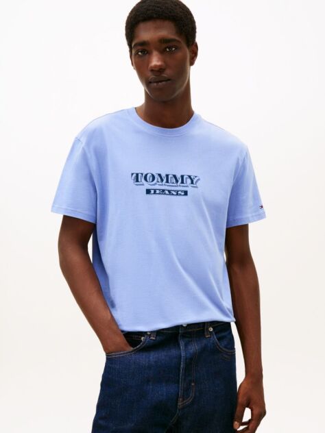 Μωβ Κοντομάνικο T-Shirt Σε Κανονική Γραμμή Με Tonal Λογότυπο  Άνδρες