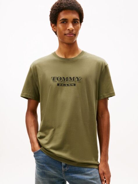Πράσινο Κοντομάνικο T-Shirt Σε Κανονική Γραμμή Με Tonal Λογότυπο  Άνδρες