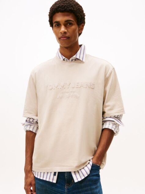 Beige 90s Classic Tonal Logo T-Shirt  Men