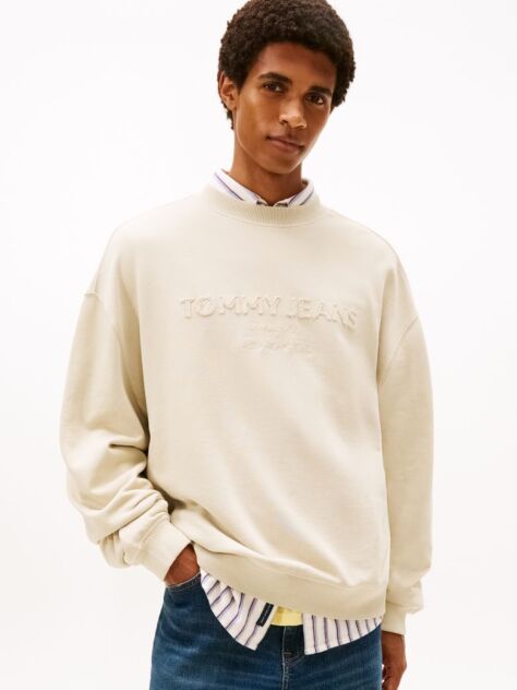 Beige Classic '90s Tonal Logo Washed Sweatshirt  Men