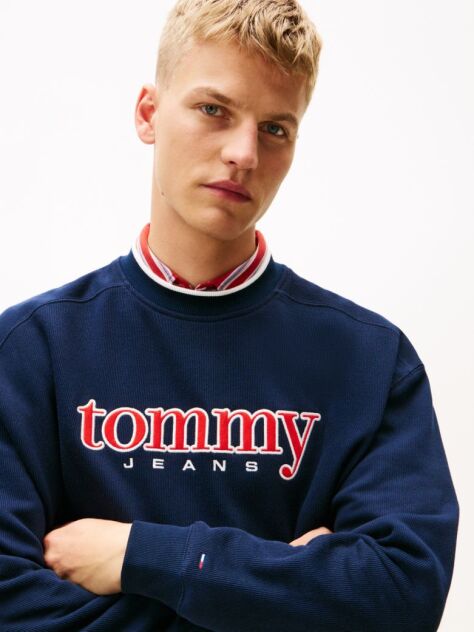 Blue 90s Logo Appliqué Fleece Sweatshirt  Men
