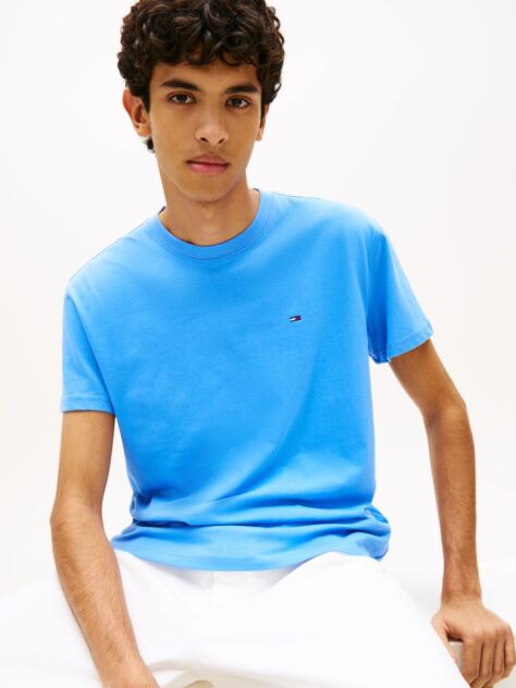 Μπλε T-Shirt Με Κλασική Λαιμόκοψη Και Σημαία Tommy  Άνδρες