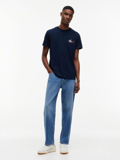 Blue Signature Logo Slim Jersey T-Shirt  Men