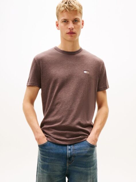 Καφέ T-Shirt Με Tonal Ετικέτα Tommy  Άνδρες