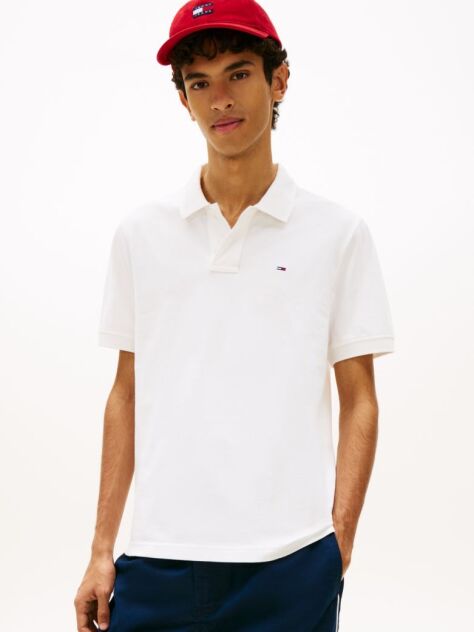 White Hilfiger Flag Regular Fit Pique Polo Shirt  Men