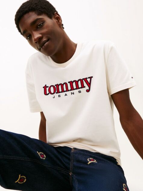 White Logo Appliqué Jersey T-Shirt  Men