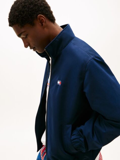 Blue Water Repellent Funnel Neck Jacket  Men