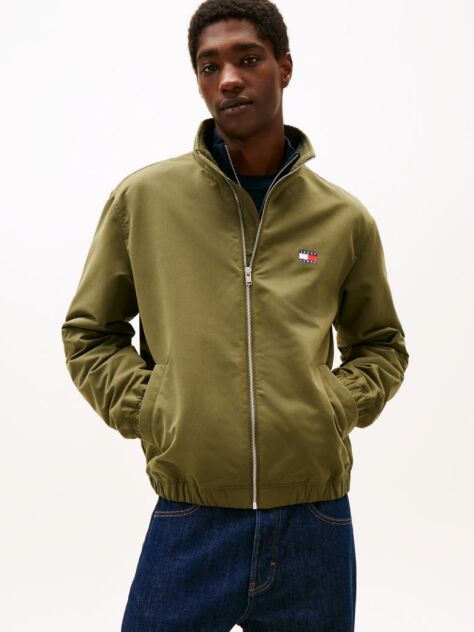 Green Water Repellent Funnel Neck Jacket  Men